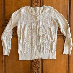 LOFT Cream Button Down Cardigan